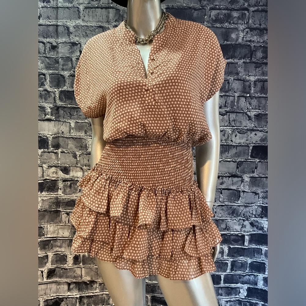Polka Dot Drop Waist Ruffled Mini Dress
